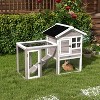 Tangkula Wooden Chicken Coop Outdoor & Indoor Small Rabbit Hutch w/ Run - 2 of 4