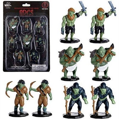 Monster Protectors Painted Fantasy Orc Mini Figures for D&D - 1", 8 Pieces