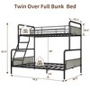 Bunk Bed Twin Over Full Size with High Guardrail and Ladder,Twin Size Convertible Metal Bunk Beds - 2 of 4