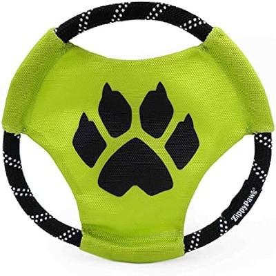 ZippyPaws Rope Gliderz - Durable Outdoor Dog Frisbee Toy, Soft Pet Flying Disc for Beach & Pool, Interactive Rope Frisbee ...