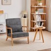 TiramisuBest Mid-Century Accent Chair & Coffee Table Set,Vintage Luxury Design, Beige Leisure Chair & Walnut-Tone Table for Living or Bedroom - 3 of 4