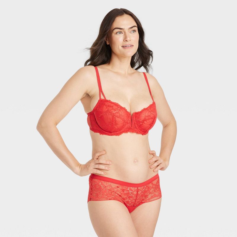 Women's Micro and Lace Hipster Underwear - Auden™ Red, 5 of 8