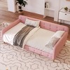 CAVINAS Twin/Full Size Pine Wood Daybed Bed Frame with Upholstered Headboard & Armrest,No Box Spring Needed - 2 of 4