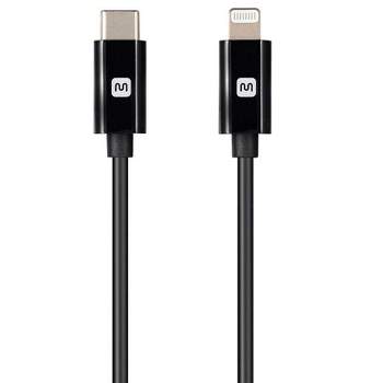 Monoprice Apple MFi Certified Lightning to USB Type-C and Sync Cable - 1.5 Feet - Black | Compatible with iPod, iPhone, iPad with Lightning Connector