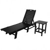 WestinTrends 2 Pieces Poly Outdoor Patio Chaise Lounge Chair with Side Table Set - 3 of 4