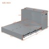 NicBex Full Size Murphy Bed 75.7" Wooden Frame Morden Hideaway Wall Bed with Top Shelf and 1 Spacious Drawer for Apartment - 2 of 4