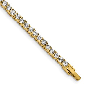 Chisel Stainless Steel Polished Yellow IP-plated CZ 7.5" Tennis Bracelet - 1 of 4
