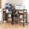 Whizmax Large Printer Stand with Power Outlets & USB Ports, 4-Tier Rolling Cart with Wheels for Desktop CPU, Home Office/Living Room - 2 of 4