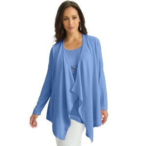 Jessica London Women's Plus Size Flyaway Cardigan - 1 of 4