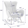 NicBex Teddy Fabric Glider Rocking Chair,Upholstered Nursery Rocking Chairs with High Backrest and Armrests,Nursing Chair for Bedroom - 3 of 4