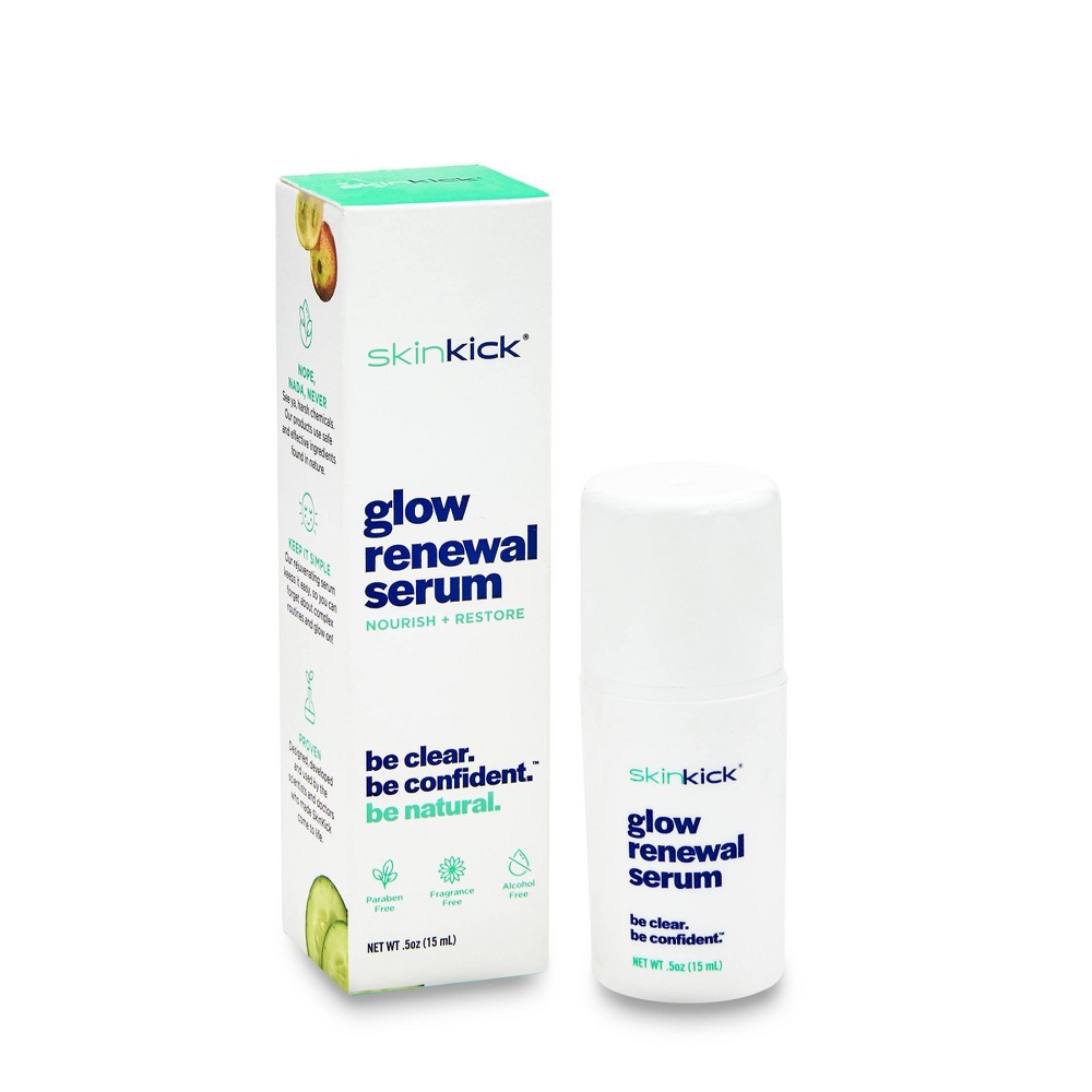 Photos - Cream / Lotion SkinKick Glow Renewal Serum - 0.5oz