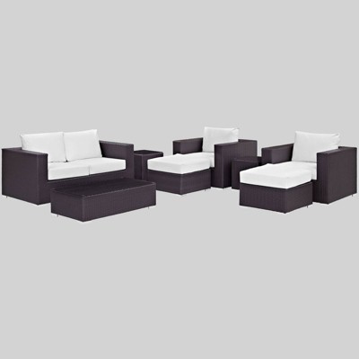 Convene 8pc Outdoor Patio Sofa Set - White - Modway