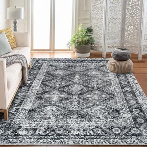 Coolmee Washable Area Rugs for Living Room, Vintage Boho Non Slip Indoor Soft Distressed Low Pile Carpet Rug for Bedroom Dining Room - 1 of 4