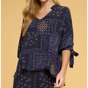 Women's Boho Paisley Top - reneec. - 1 of 4