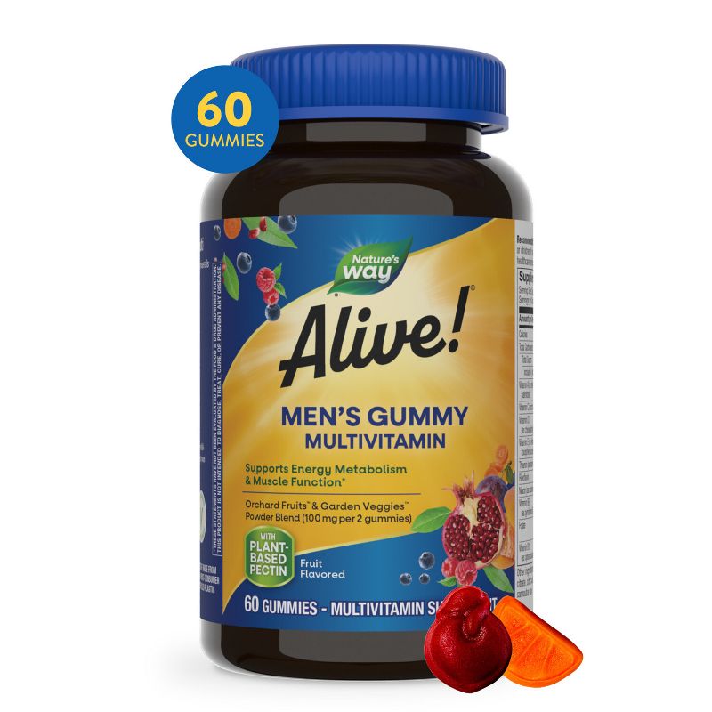 Nature&#39;s Way Alive! Men&#39;s Gummy Vitamins - Fruit Flavored - 60ct, 3 of 12