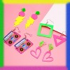 4-Pair 80s 90s Neon Earrings | Retro Acrylic Glow Party Jewelry - 2 of 4