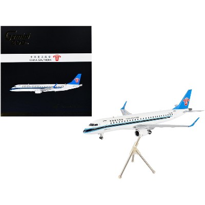 Embraer ERJ-190 Commercial Aircraft White w/Black and Blue Tail "Gemini 200" Series 1/200 Diecast Model Airplane by GeminiJets