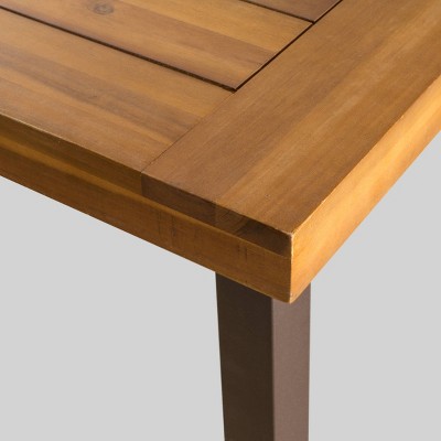 Spanish Bay 69'' Acacia Wood Outdoor Dining Table with Teak Finish