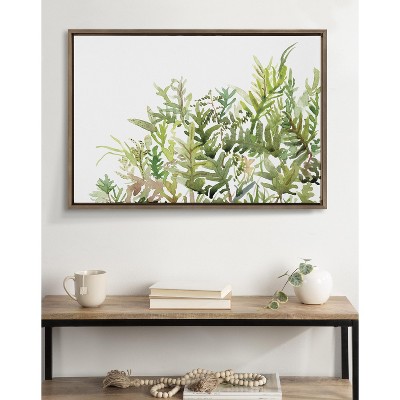 Good Company Greenery Print on Canvas with Gold Frame, 23x33