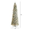 Nearly Natural 10-ft Slim Flocked Montreal Fir Artificial Christmas Tree with 800 Warm White LED Lights and 2420 Bendable Branches - 2 of 4