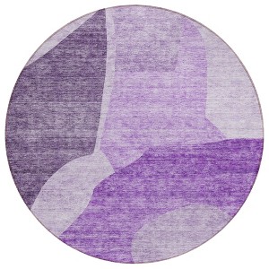 Eggplant Purple And Lilac Abstract Washable Indoor Outdoor Area Rug - 1 of 4