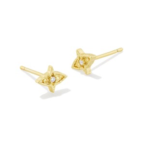 Kendra Scott Tiny Evil Eye Stud Earrings - Gold/White Cz One Size