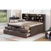 Full Size Wooden Captain Bed with Built-in Bookshelves,Three Storage Drawers and Trundle - 4 of 4