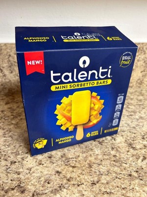 Talenti Alphonso Mango Frozen Mini Sorbetto Bars - 6pk/11.1 Fl Oz : Target