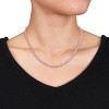EVERLY JEWELRY  |   Rose Plated Sterling Silver 31.2 CT TGW Created Pink Sapphire Necklace Tongue & Groove Clasp - 4 of 4