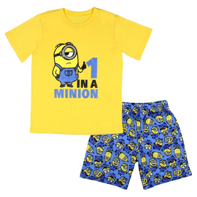 Despicable Me Boys' Movie Minions 1 In A Minion Sleep Pajama Set Shorts Multicolored, 1 of 6