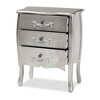 Eliya Brushed Wood 3 Drawer Storage Cabinet Silver - Baxton Studio - 3 of 4