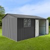 Coolbibila-10Ftx12Ft Storage Sheds, Metal Sheds With Waterproof Roofs And Durable Metal Frame, Tool Sheds With Lockable Doors And Window - 3 of 4