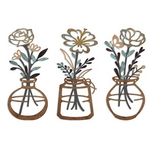 Aghana Digitals Rustic Metal Flower Wall Art - Minimalist Farmhouse Decor for Living Room, Bedroom - 1 of 4