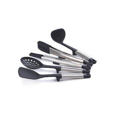 Joseph Joseph 5-Piece Stainless Steel and Silicone Utensil Set with Stand