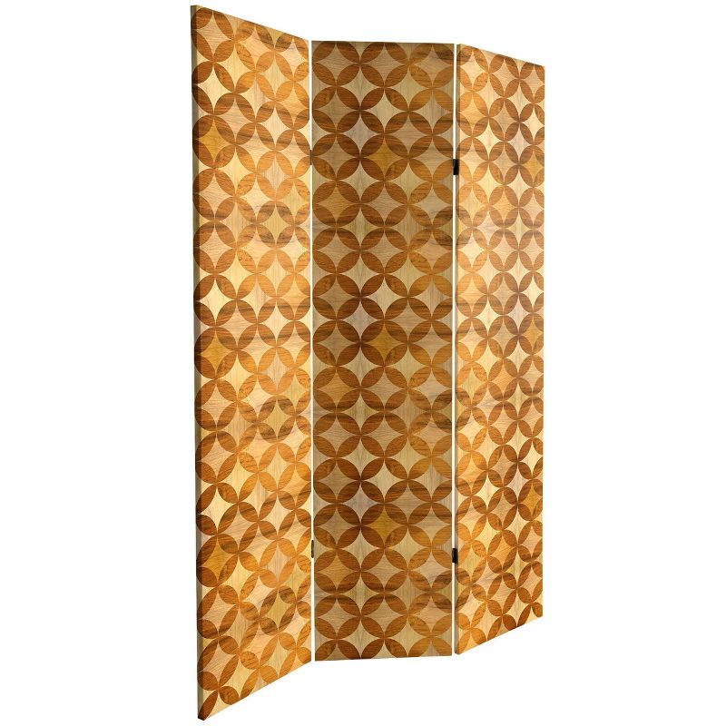 6&#34; Double Sided Japanese Wood Pattern Canvas Room Divider Brown - Oriental Furniture, 5 of 10