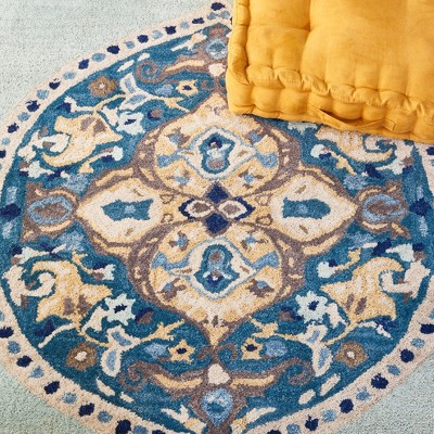 Antiquity Blue and Silver 8' x 10' Wool Tufted Area Rug