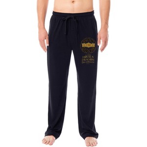 Game Of Thrones House of the Dragon Mens' Day Of The Dragon Pajama Pants Black - 1 of 3