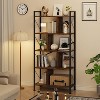 Homhougo 5 Tier Bookshelf with Storage, 61 Inch Tall Industrial Book Shelf with Open Display Bookshelves, 5 Shelf Bookcase with Metal Frame, Brown - 3 of 4