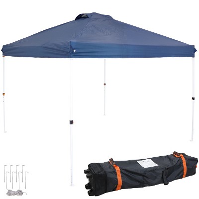 Sunnydaze Premium Pop-Up Canopy with Rolling Carry Bag - 10' x 10' - Blue