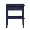 Comfort Pointe Marta Nightstand Midnight Blue: Transitional Style Bedside Table with Shelf, MDF & Hardwood - 2 of 4