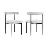 Armen Living Set of 2 Shannon Iron and Fabric Dining Chairs Matte Black/Cream - 2 of 4