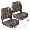 2-Pack Low Back Boat Seats - Padded Folding Fishing Chairs, Weatherproof for Cruises & Speedboats - 2 of 4
