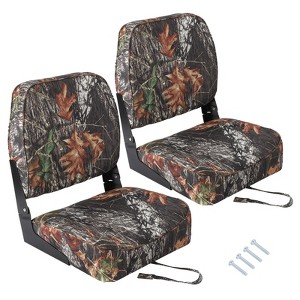 Garvee 2 Pack Boat Seats Low Back, Folding Fishing Boat Chair with Thickened Sponge Padding and Hinge for Sightseeing Boat, Speedboat, Canoe - 1 of 4