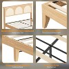 Nasitip Bed Frame, Wood Bed Frame with Rattan Headboard, 12.4''Noise-Free Bed Frame with Strong Wood Slats Support, No Box Spring Needed - 3 of 4