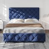 Homhougo Full Size Bed Frame with 4 Storage Drawers, Upholstered Platform Bed Frame with Adjustable Headboard, Diamond Stitched Button Tufted, Grey - 3 of 4