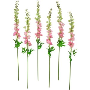Northlight Real Touch™ Pink Delphinium Artificial Floral Stems, Set of 6 - 40" - 1 of 4