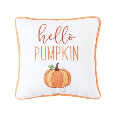 C&F Home 10" x 10" Hello Pumpkin Embroidered Fall Throw Pillow