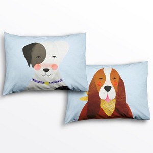 2 Pillowcase Set: Dog Design - 100% Cotton Sateen - Rookie Humans - 1 of 4