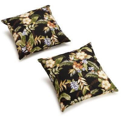 Freeport Ebony 17-inch Outdoor Knife Edge Throw Pillows, Set of 2