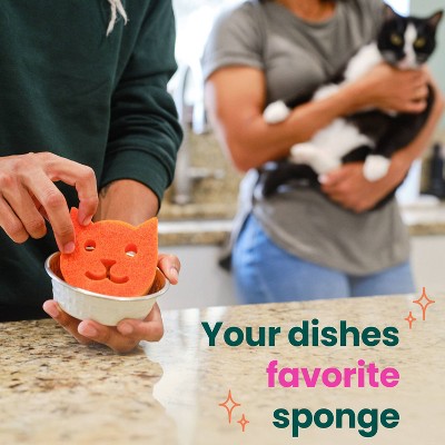 Scotch-Brite Purrfectly Clean Cat Sponge: Cellulose Material, Cleaning Tools and Accessories